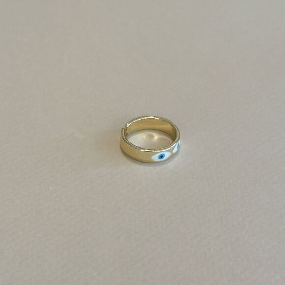 Anthropologie Gold and Blue Eye Ring - Picture 2 of 3